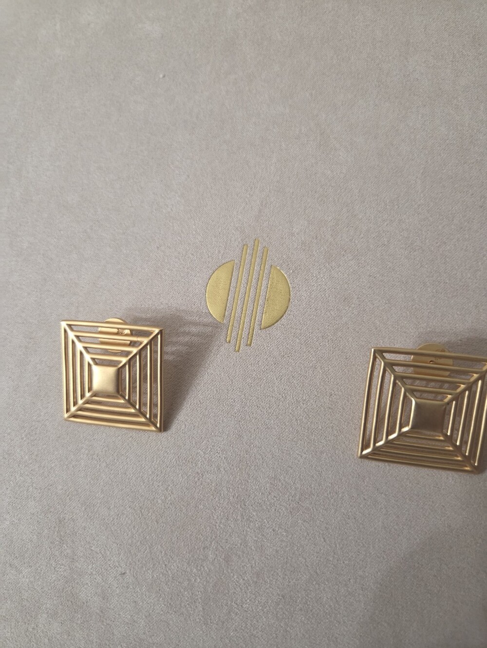 KAZI khoi Square Gold Statement Earrings - Women's Jewelry - Picture 2 of 3